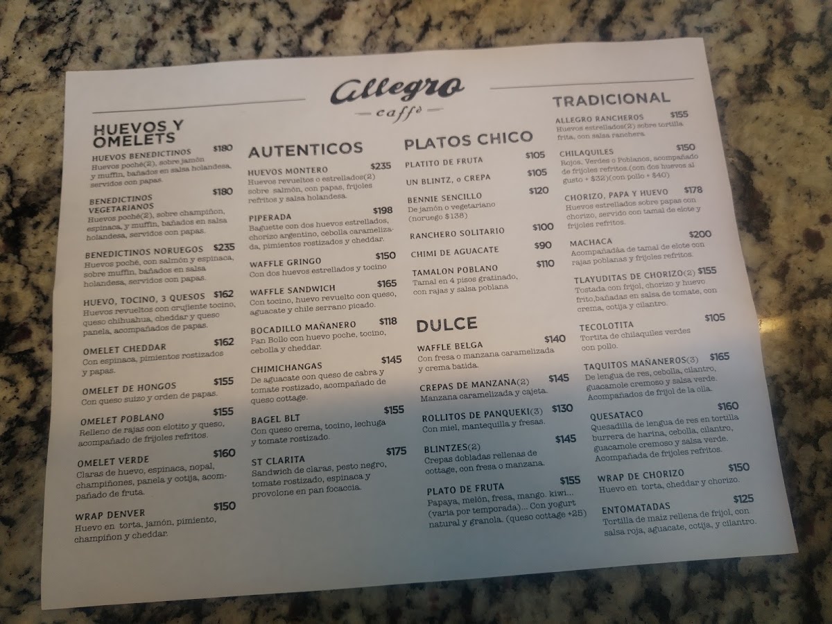 Caffe Allegro Menu - Image 3